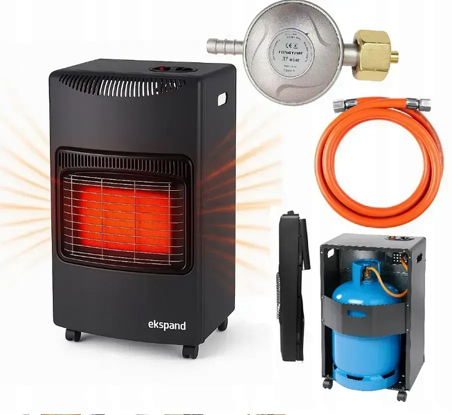 Обігрівач газовий Ekspand 4.2 kW, з редуктором і шлангом п'єзопідпал датчик ODS площа до 60 м&sup2; 7468012A фото